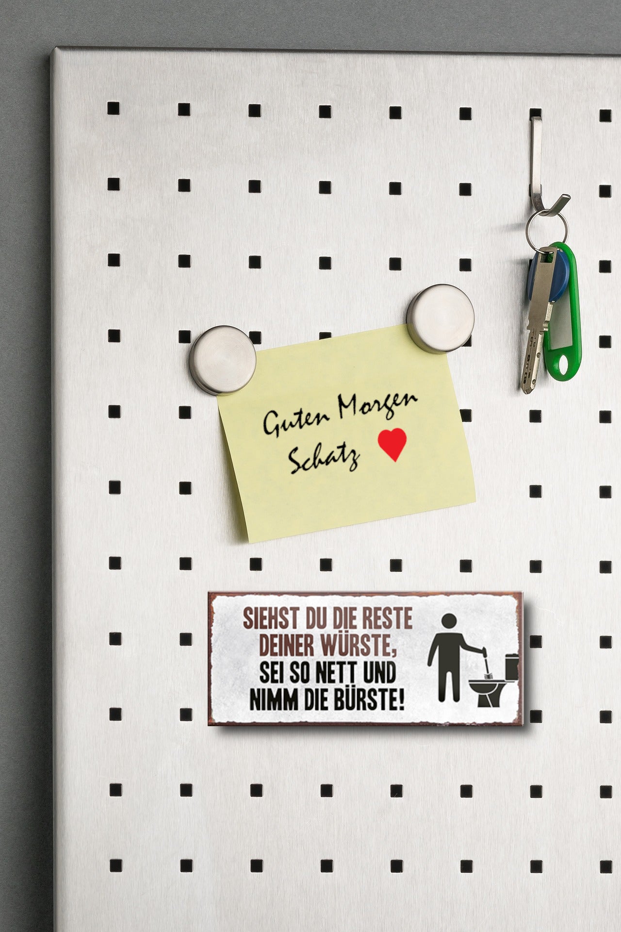 Magnet ''Siehst du die Reste deiner Wurst Bürste'' 9,3x4cm