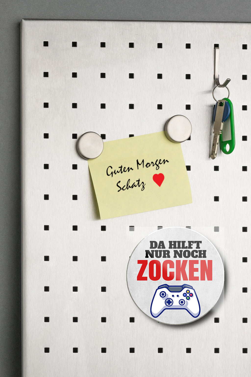 Magnet ''Da hilft nur noch Zocken'' 8x8x0,3cm
