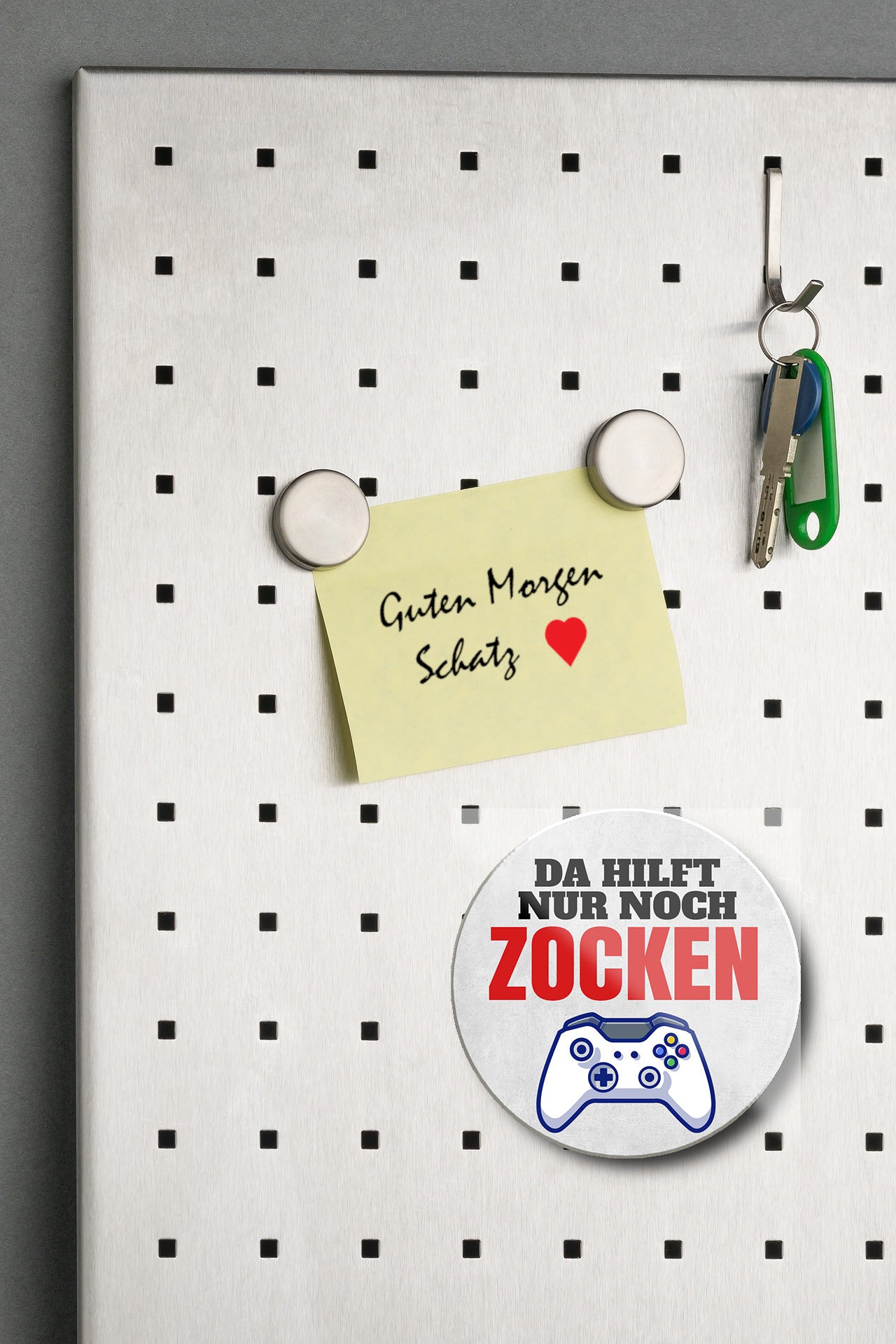 Magnet ''Da hilft nur noch Zocken'' 8x8x0,3cm