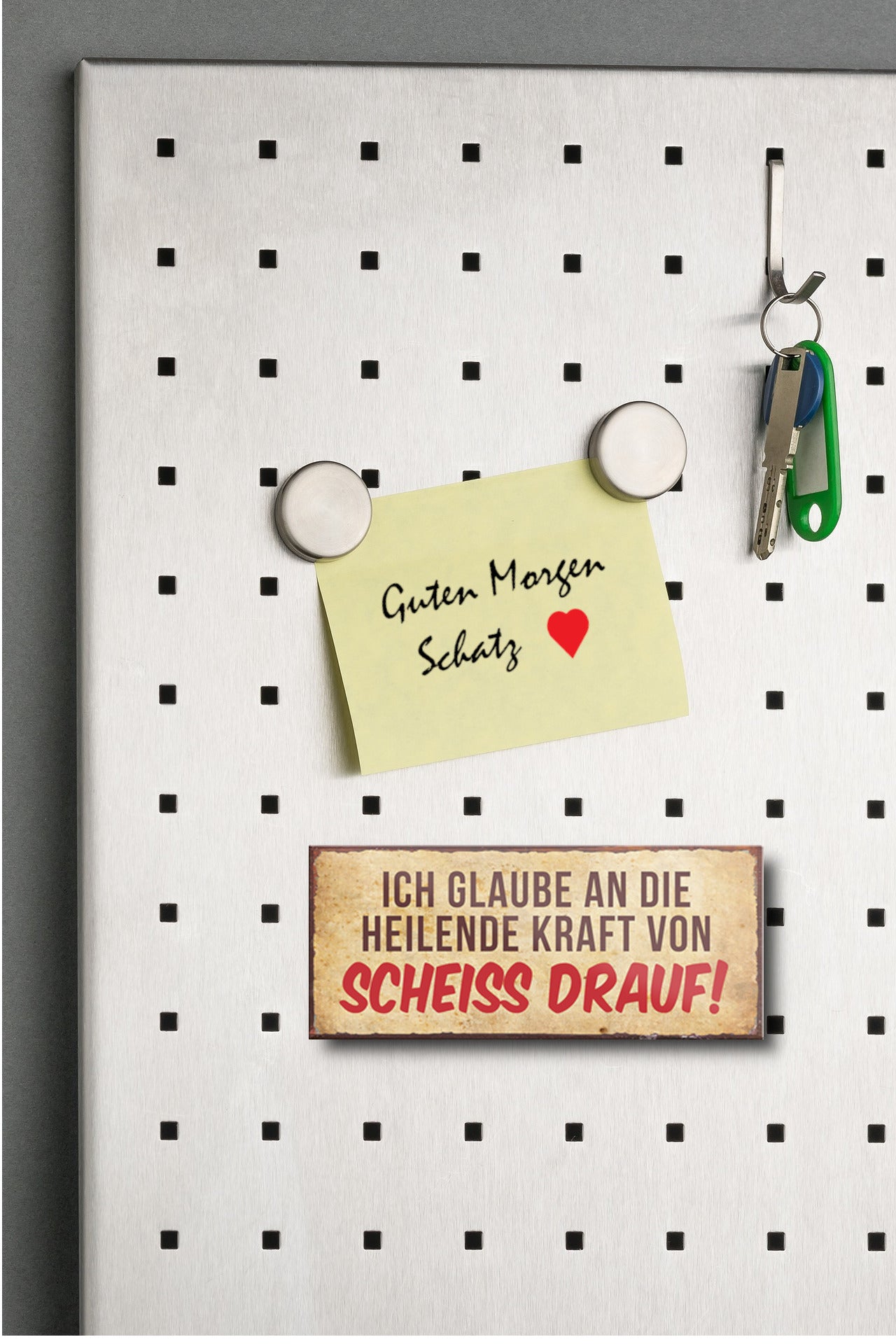 Magnet ''Ich glaube an heilende Kraft von scheiss drauf'' 9,3x4cm