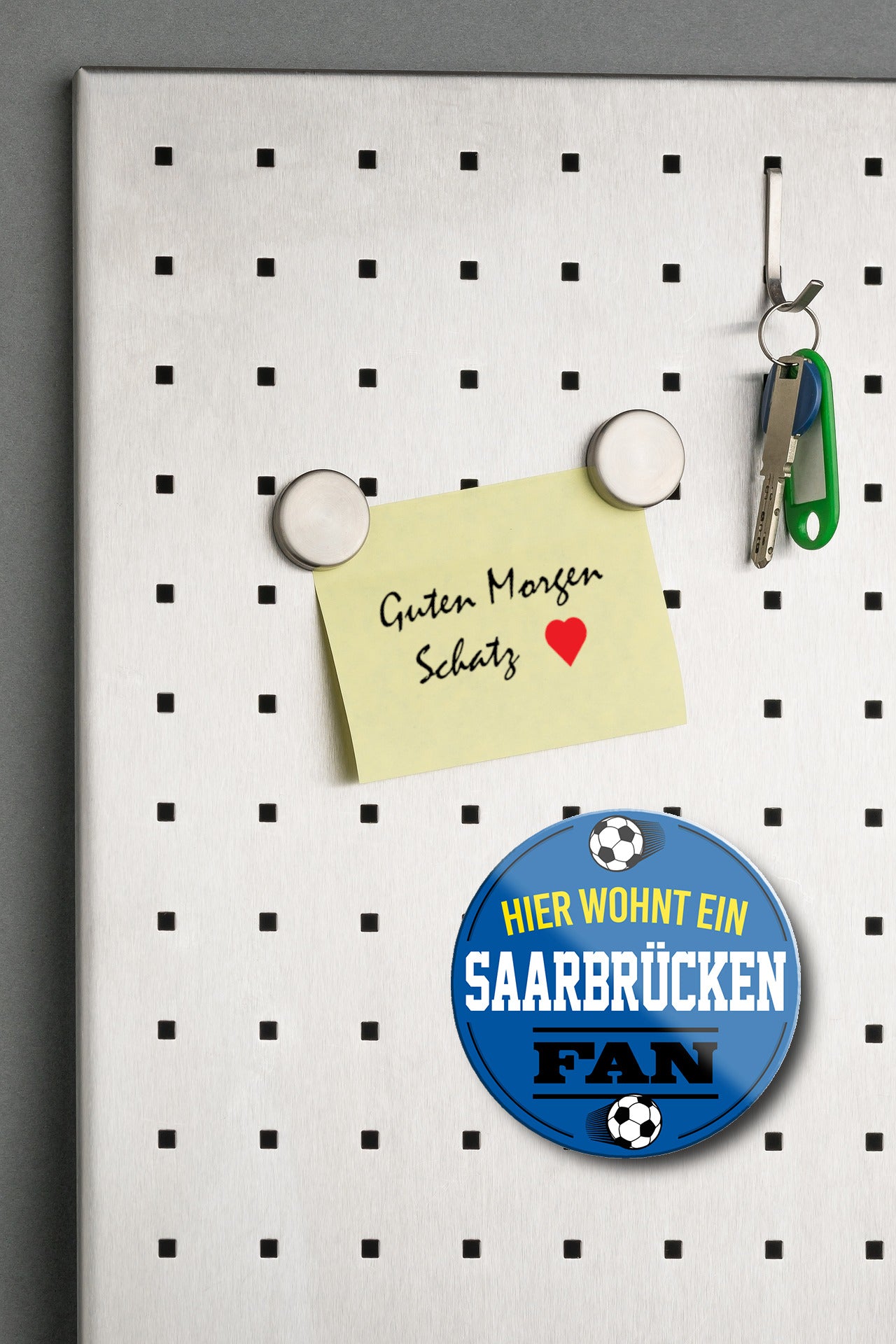 Magnet ''Saarbrücken Fan'' 8x8x0,3cm