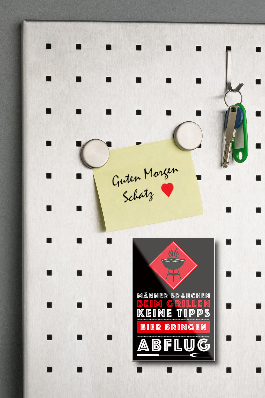 Magnet ''Männer brauchen beim Grillen keine Tipps'' 9x6x0,3cm