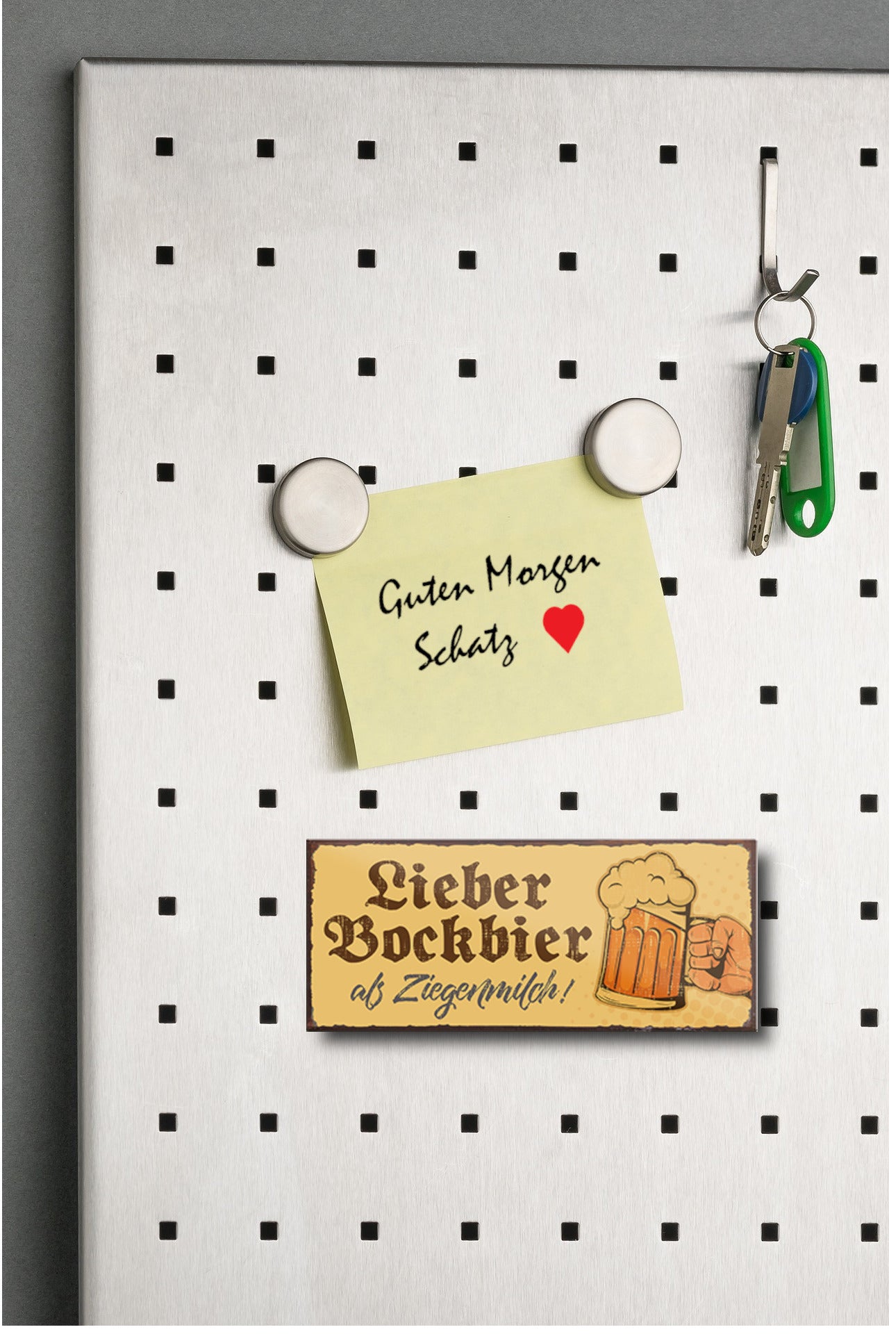 Magnet ''Lieber Bockbier als Ziegenmilch'' 9,3x4cm