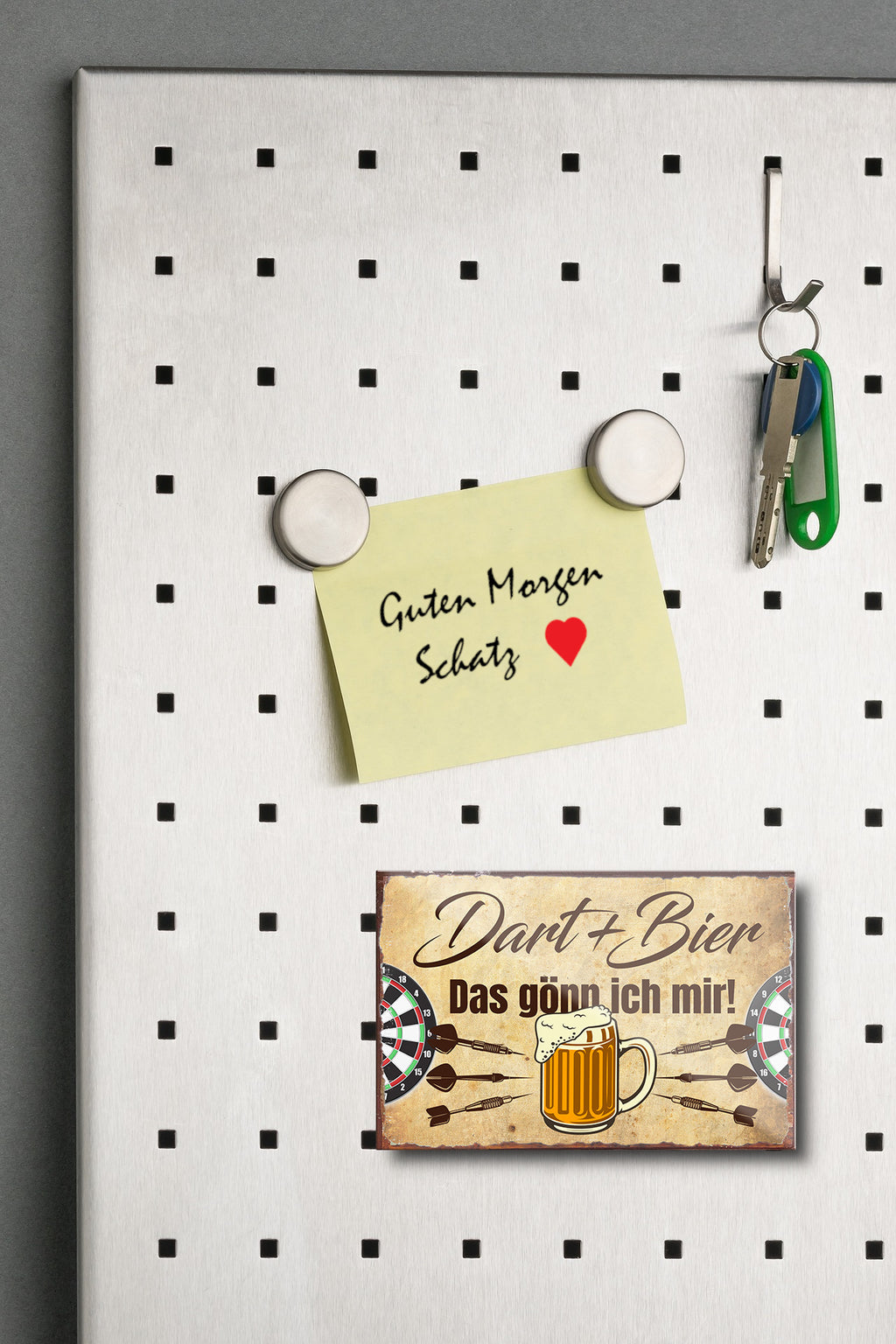 Magnet ''Dart & Bier (braun)'' 9x6x0,3cm