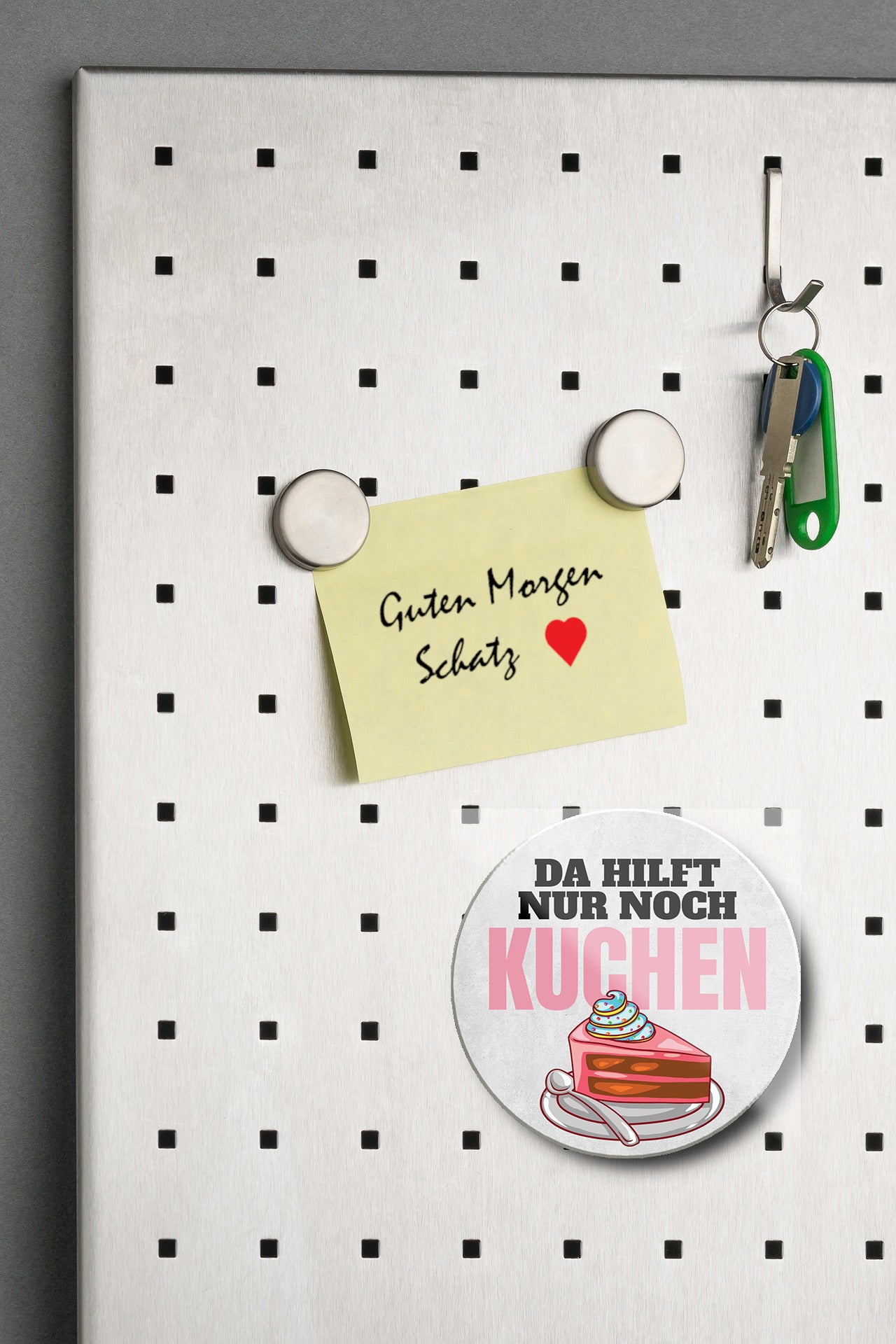 Magnet ''Da hilft nur noch Kuchen'' 8x8x0,3cm