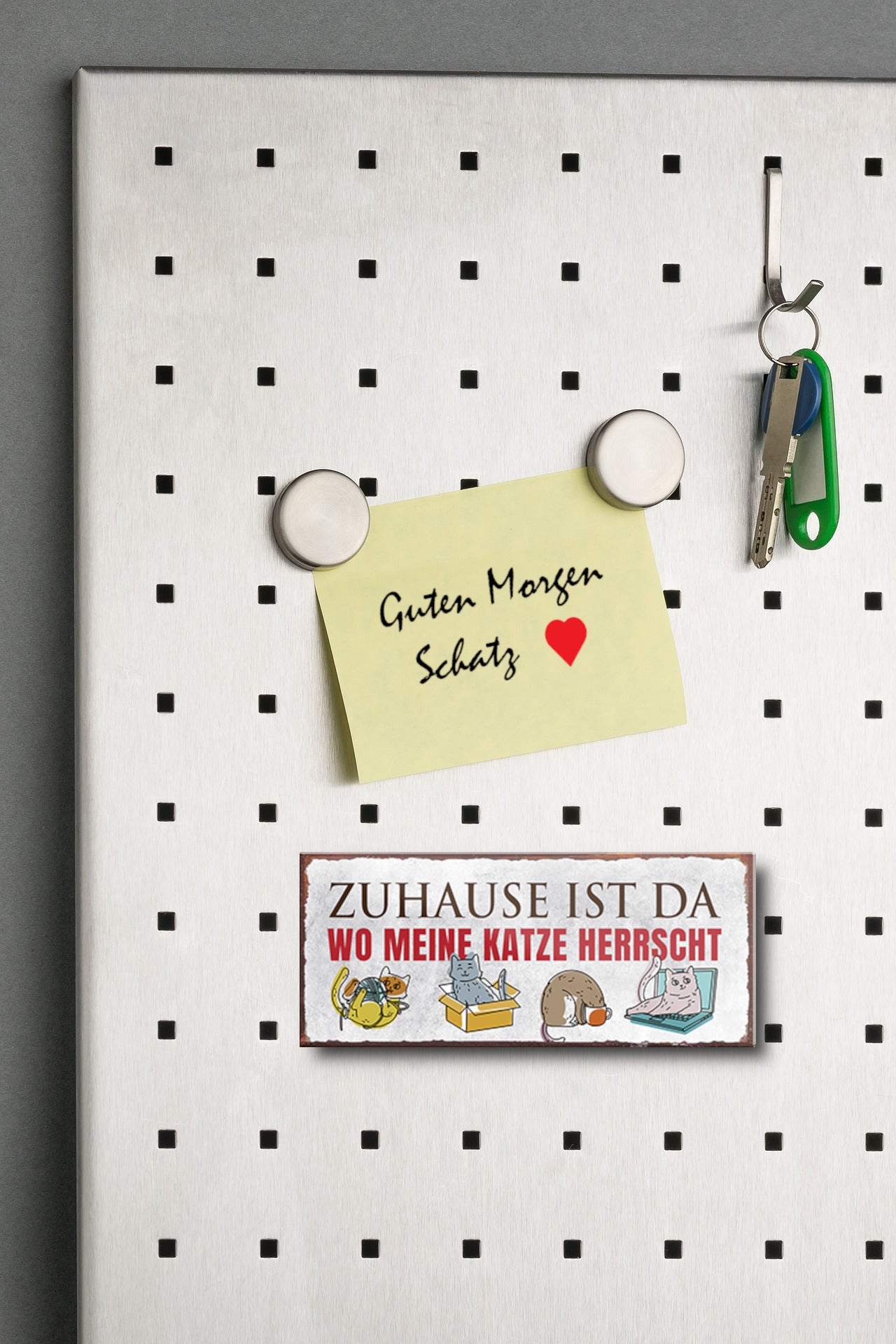 Magnet ''Zuhause ist da wo meine Katze herrscht'' 9,3x4cm