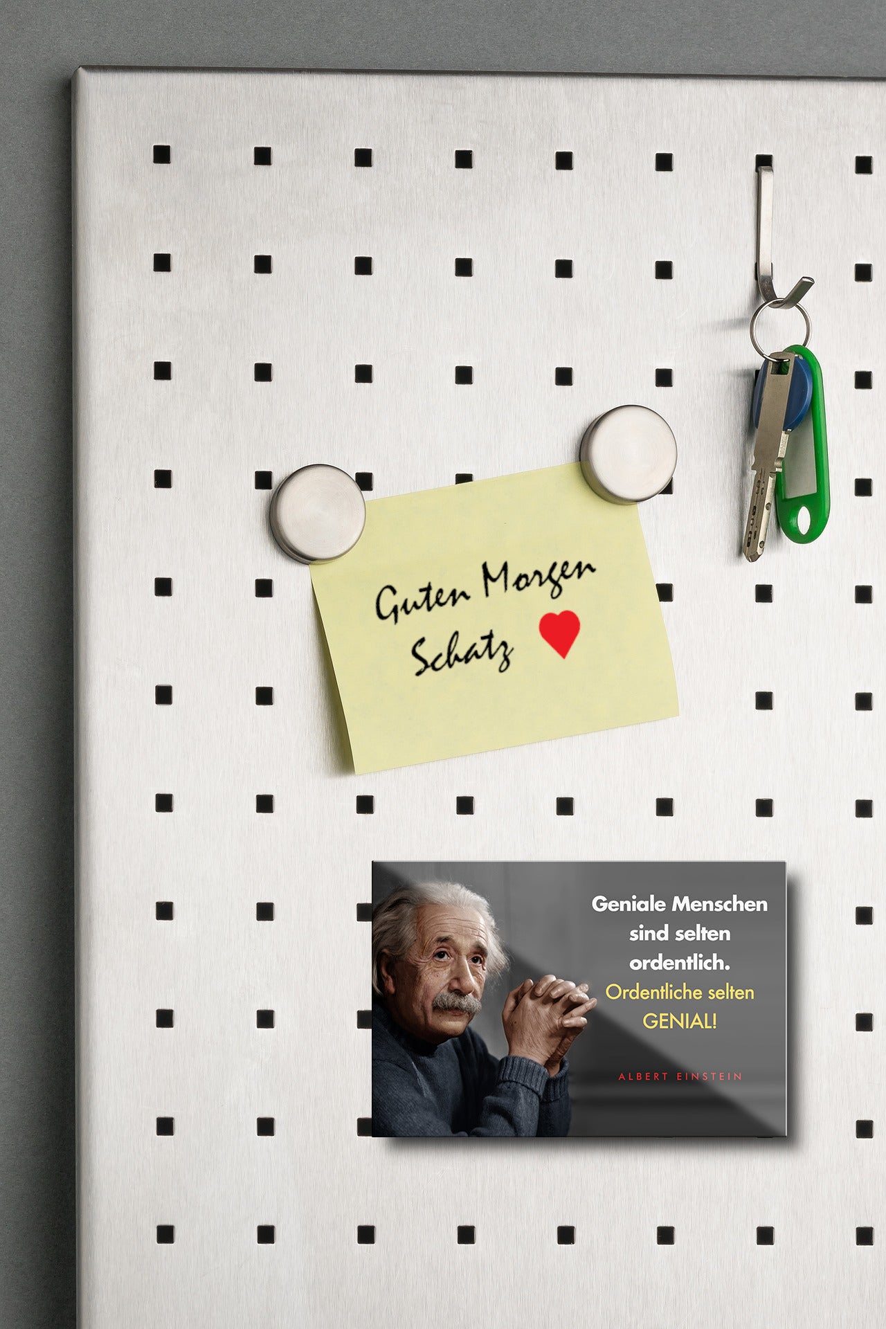 Magnet ''Geniale Menschen sind selten ordentlich (Einstein)'' 9x6x0,3cm