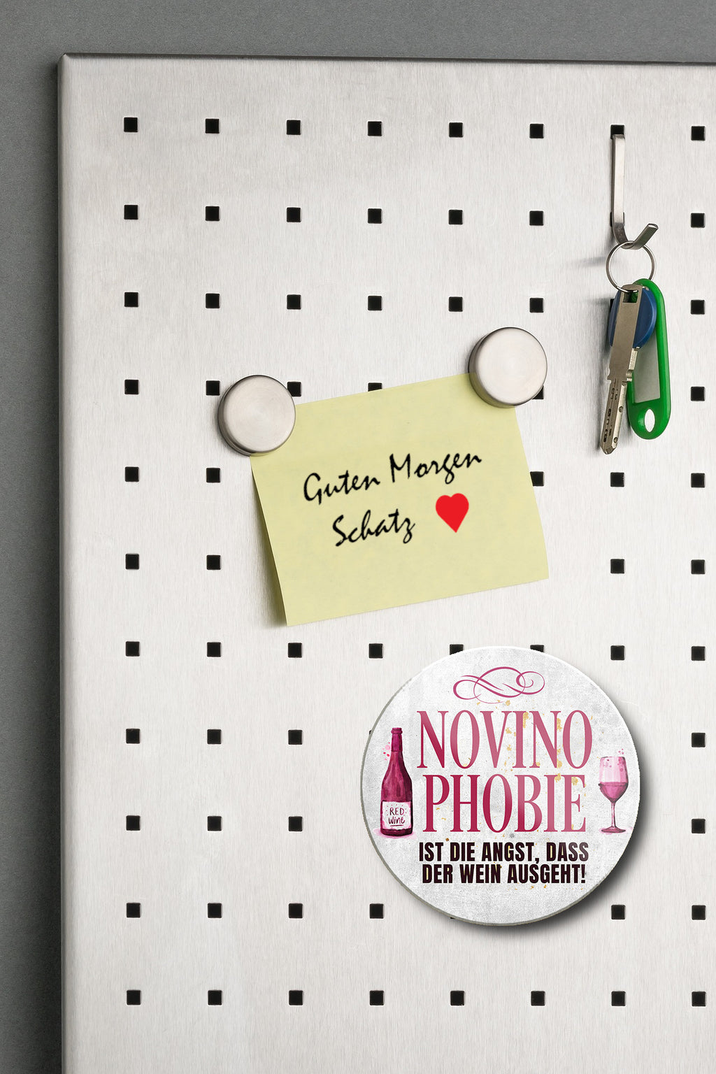 Magnet ''Novinophobie (grau)'' 8x8x0,3cm