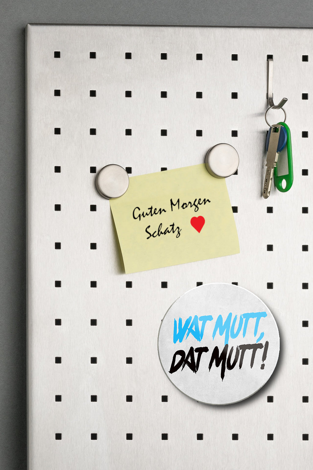 Magnet ''Wat mutt, dat mutt!'' 8x8x0,3cm