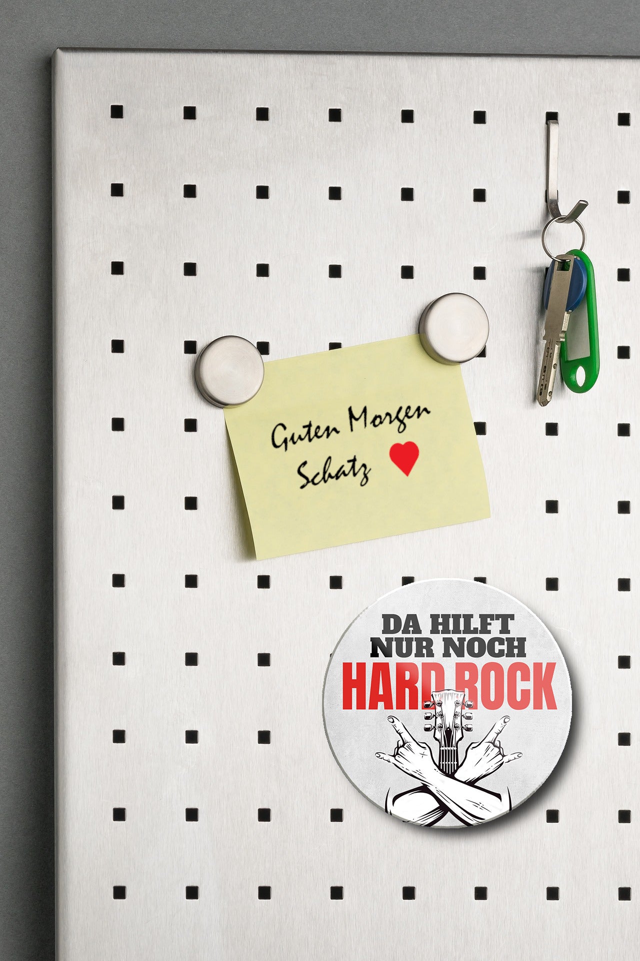 Magnet ''Da hilft nur noch Hard Rock'' 8x8x0,3cm