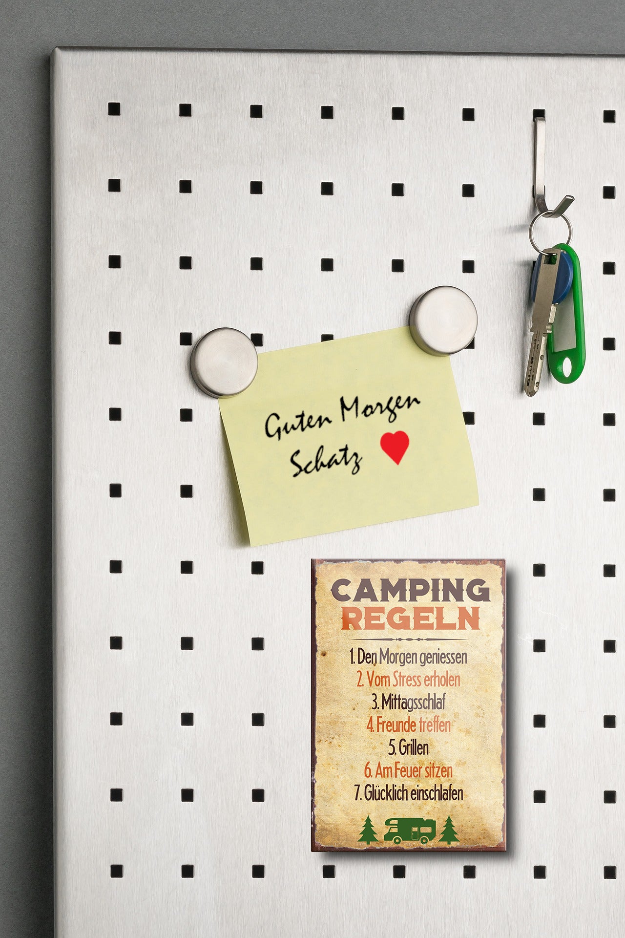 Magnet ''camping rules 1. enjoy the morning'' 9x6x0.3cm