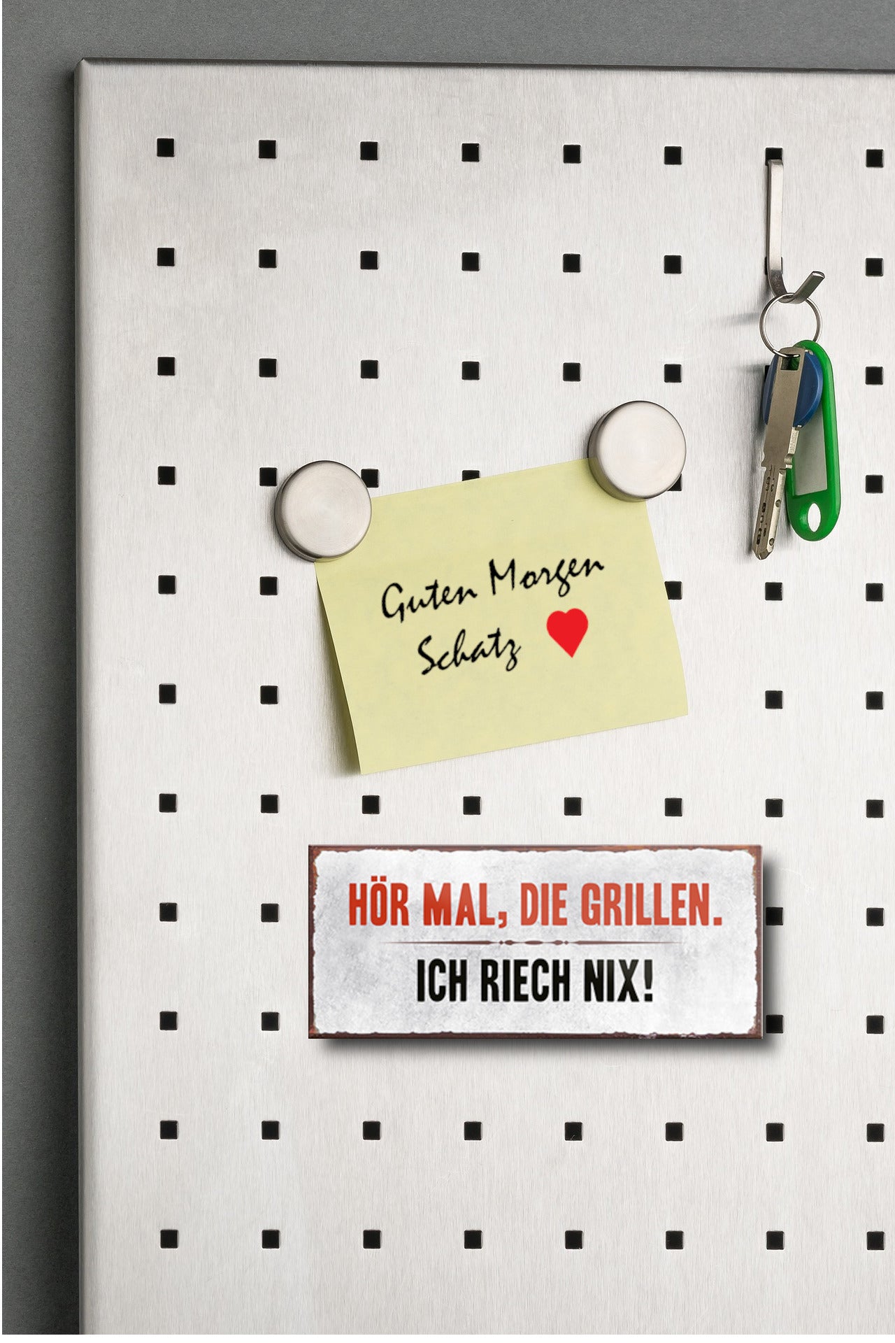 Magnet ''Hör mal, die Grillen. Ich riech nix'' 9,3x4cm