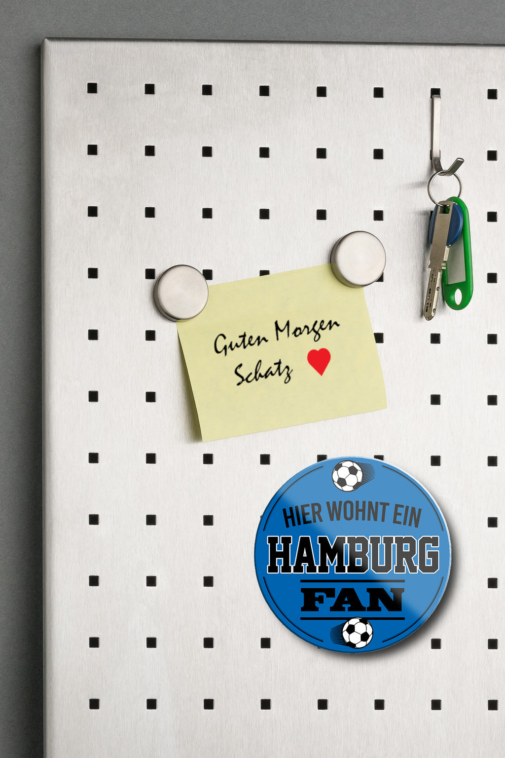 Magnet ''Hamburg Fan (blau)'' 8x8x0,3cm