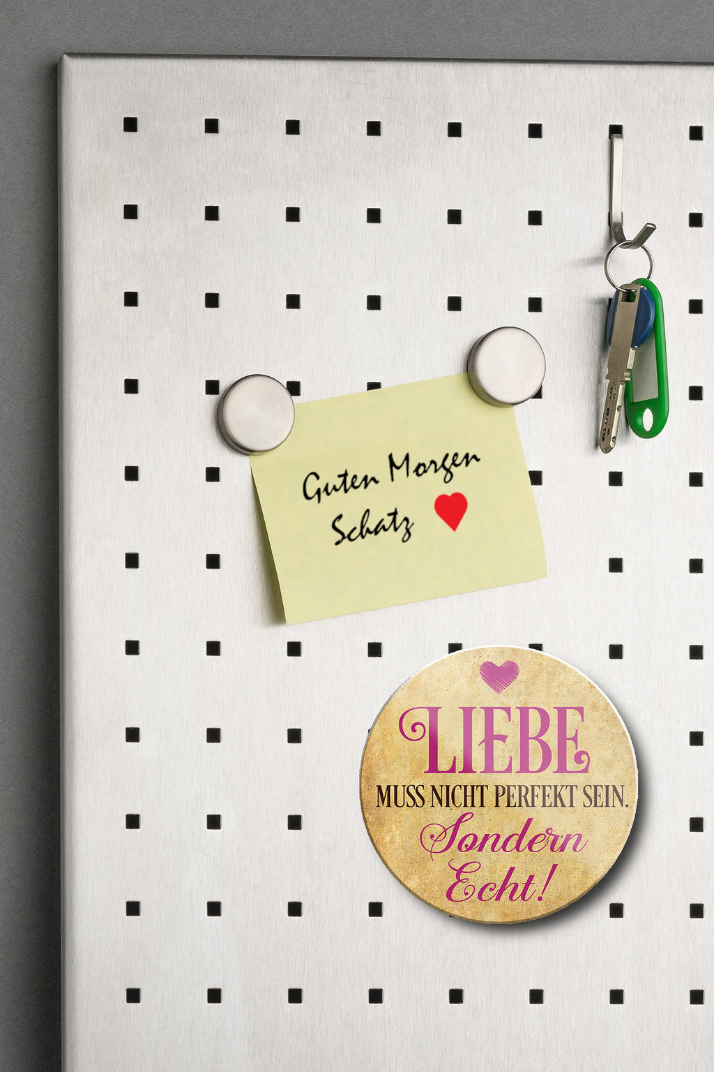 Magnet ''Liebe muss nicht perfekt sein'' 8x8x0,3cm