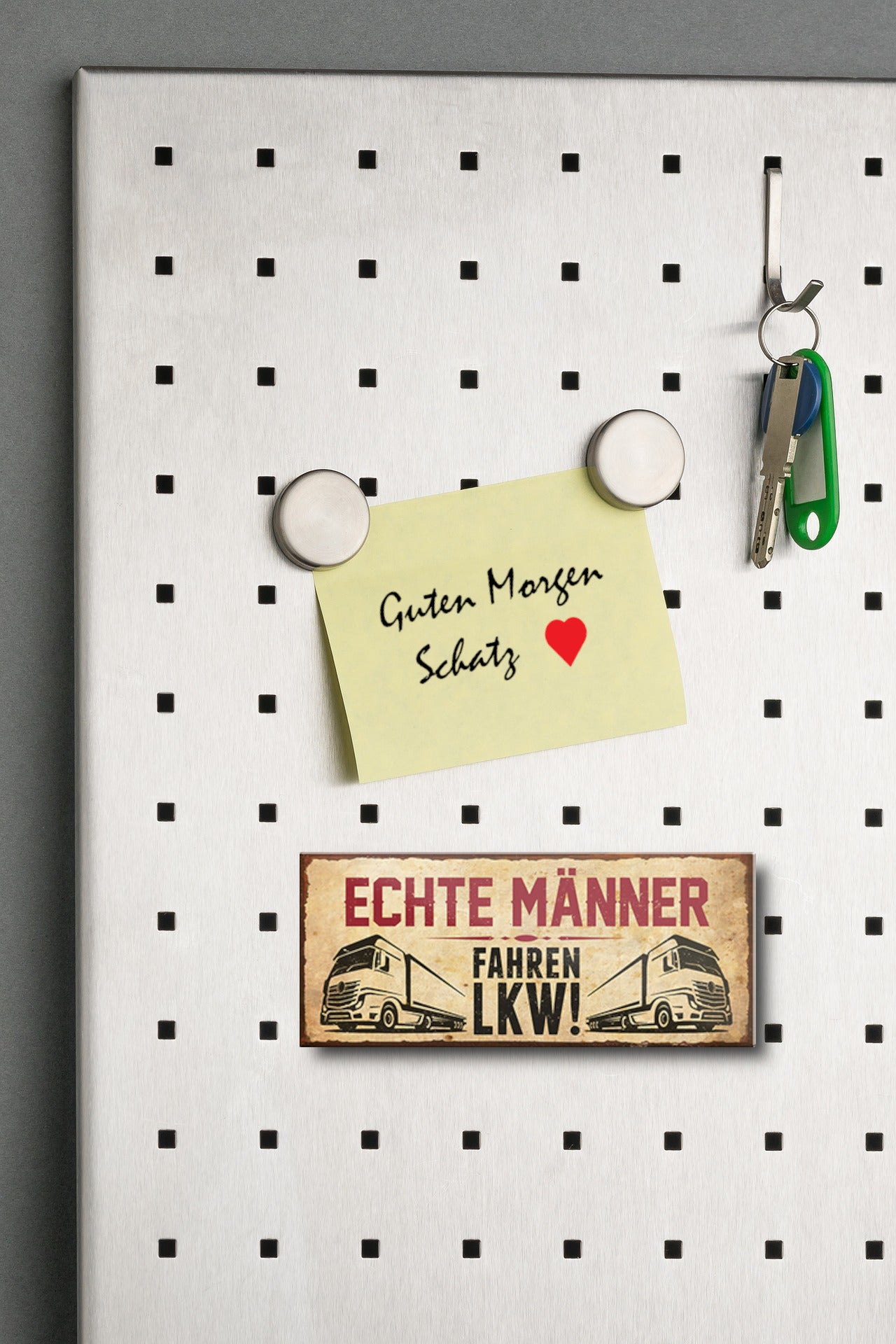 Magnet ''Echte Männer fahren LKW'' 9,3x4cm