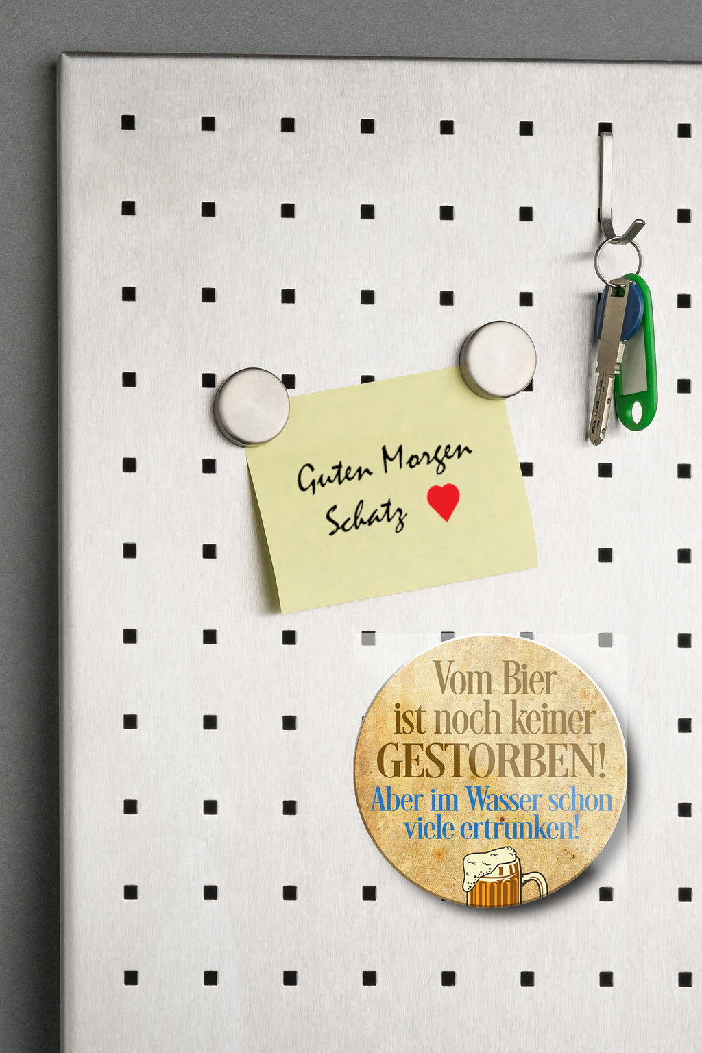 Magnet ''Vom Bier ist noch keiner gestorben'' 8x8x0,3cm