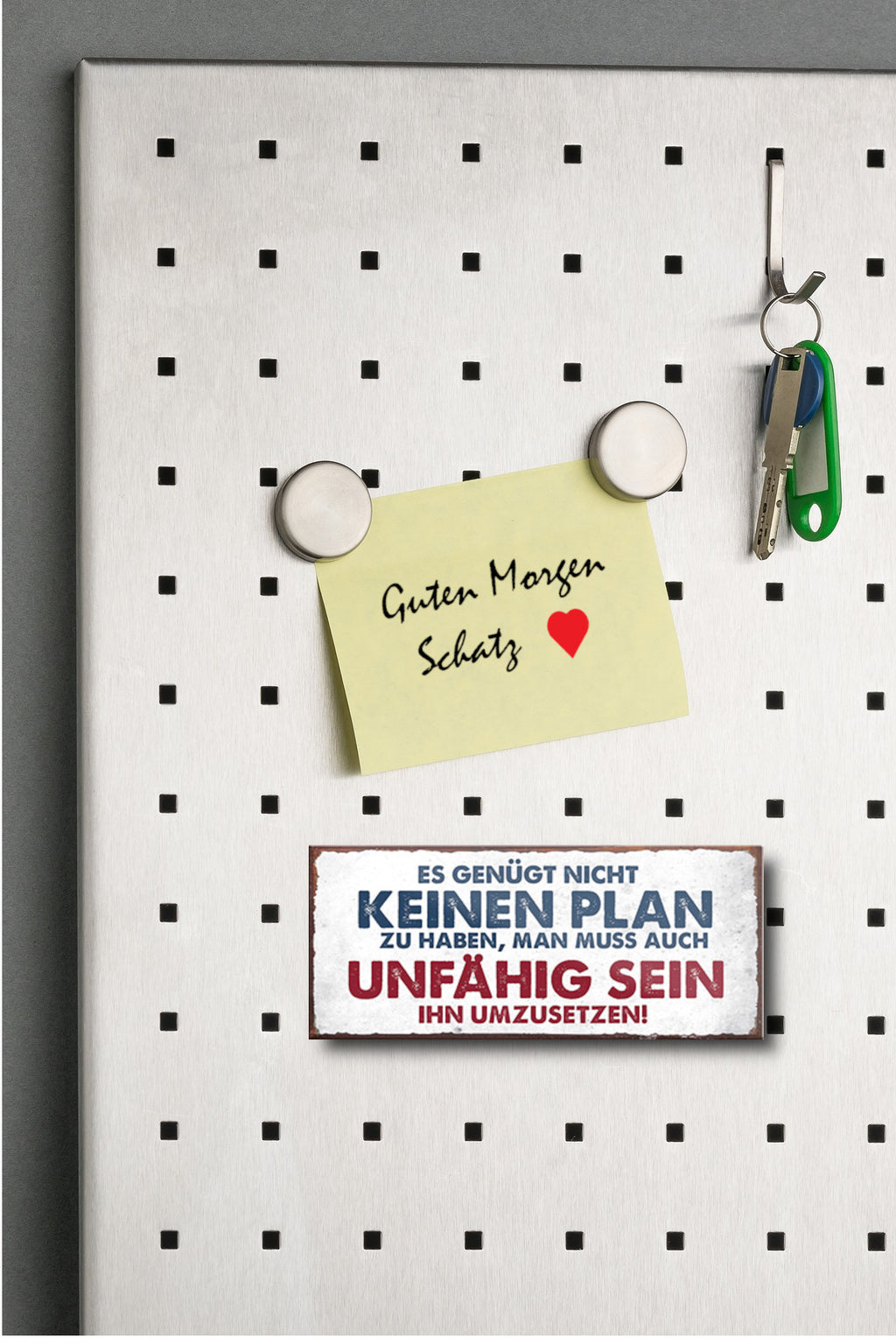 Magnet ''Es genügt nicht keinen Plan zu haben Unfähig sein'' 9,3x4cm