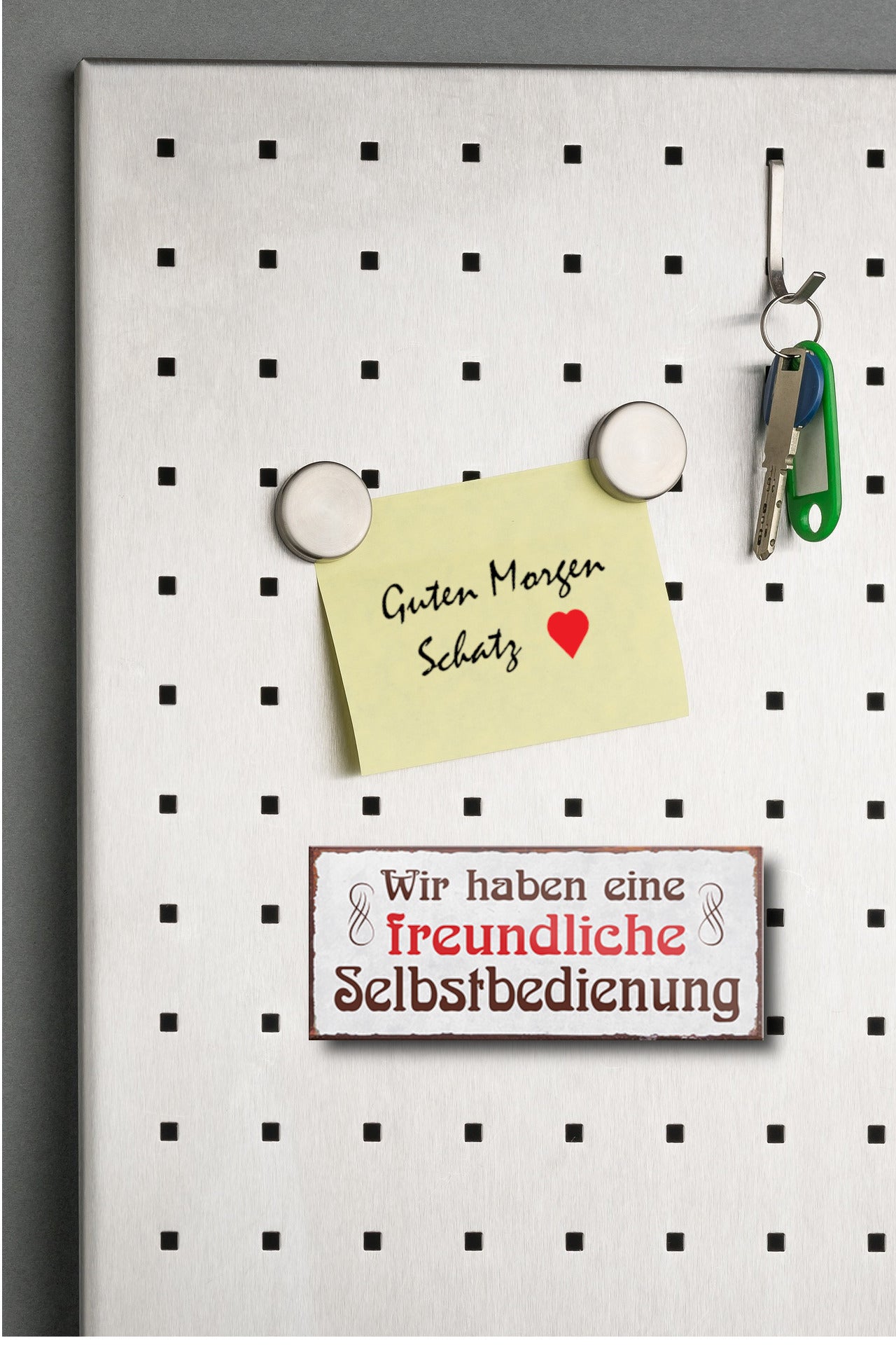 Magnet ''Wir haben eine freundliche Selbstbedienung'' 9,3x4cm