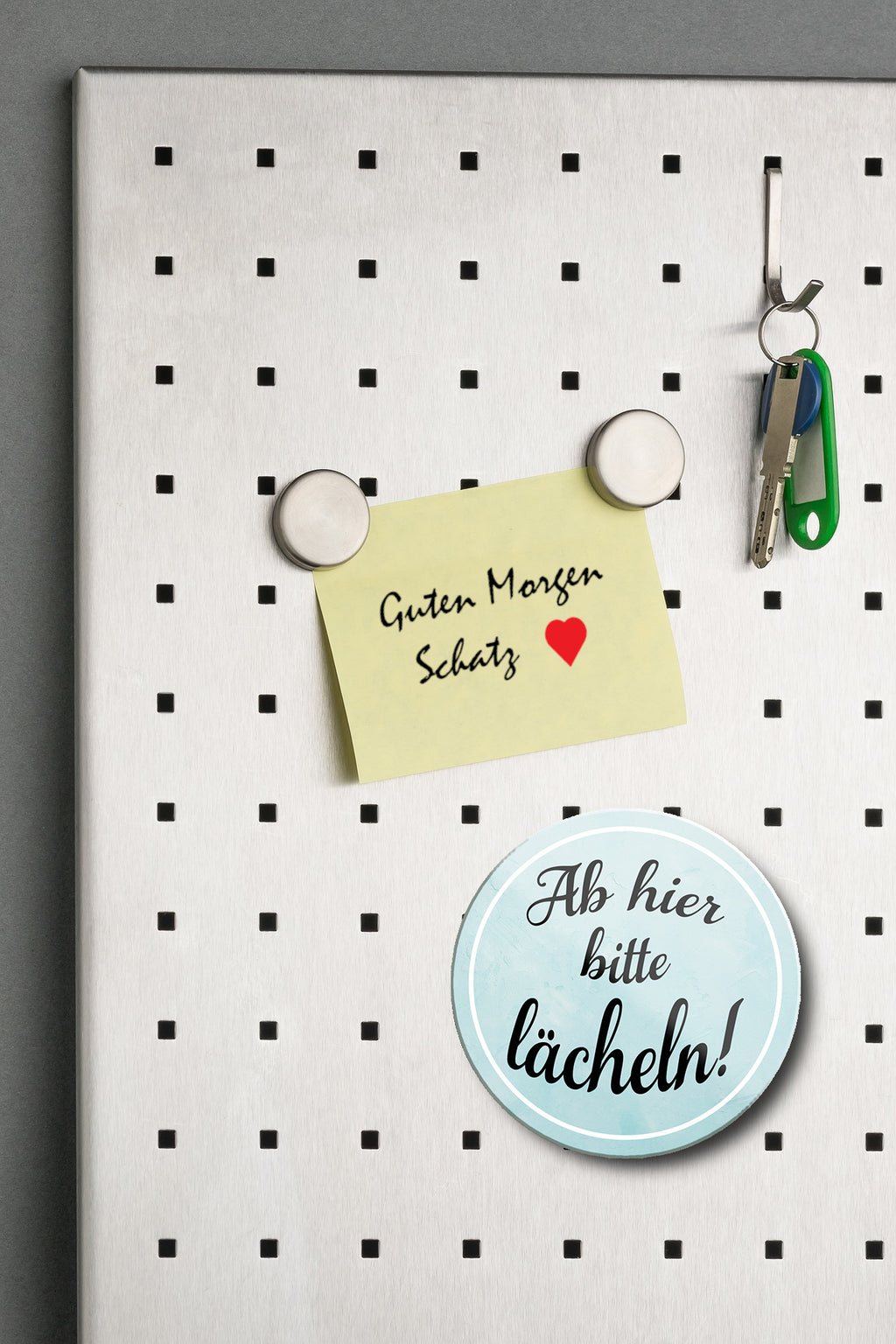 Magnet ''Ab hier bitte Lächeln'' 8x8x0,3cm