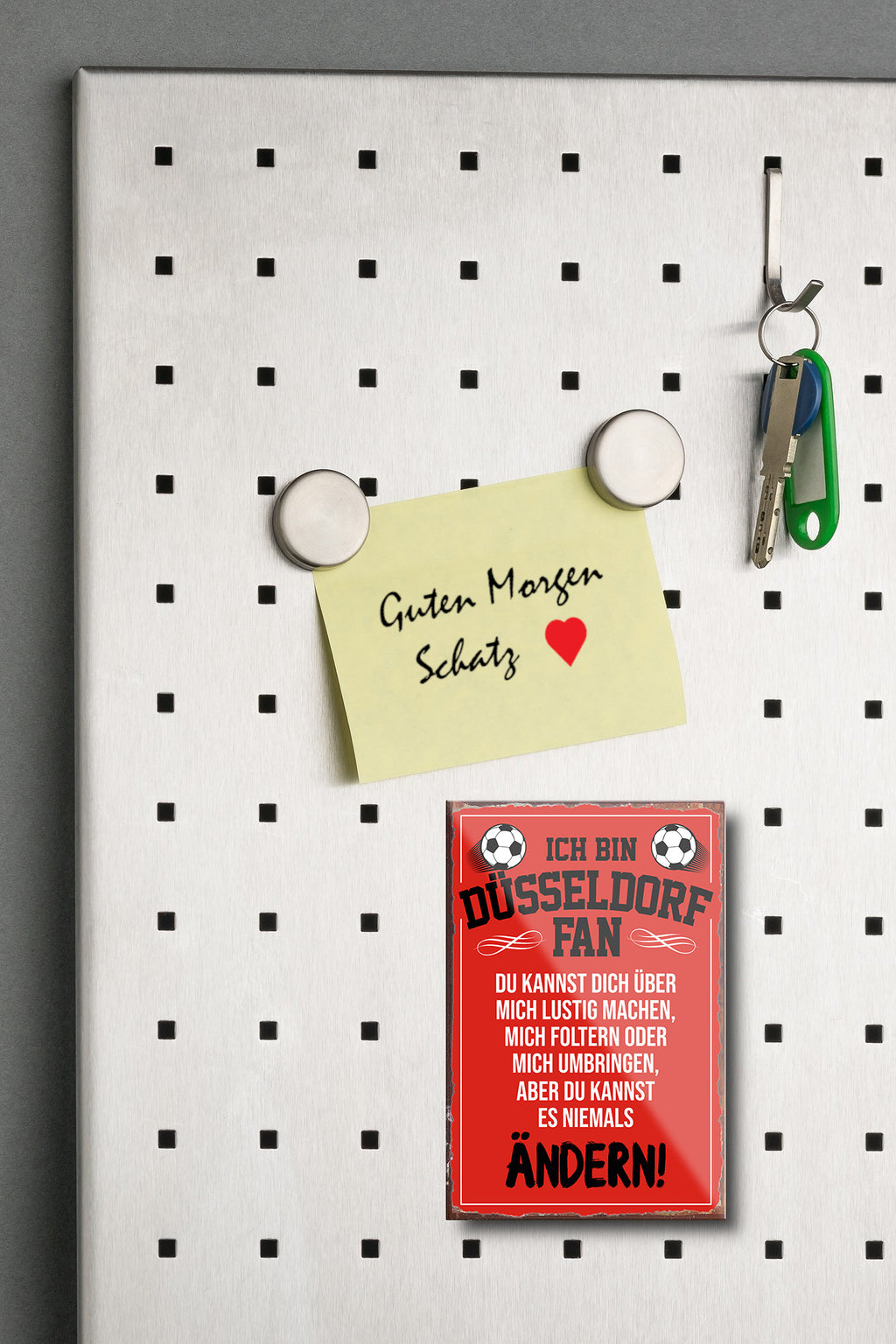 Magnet ''Düsseldorf Fan (black writing)'' 9x6x0.3cm