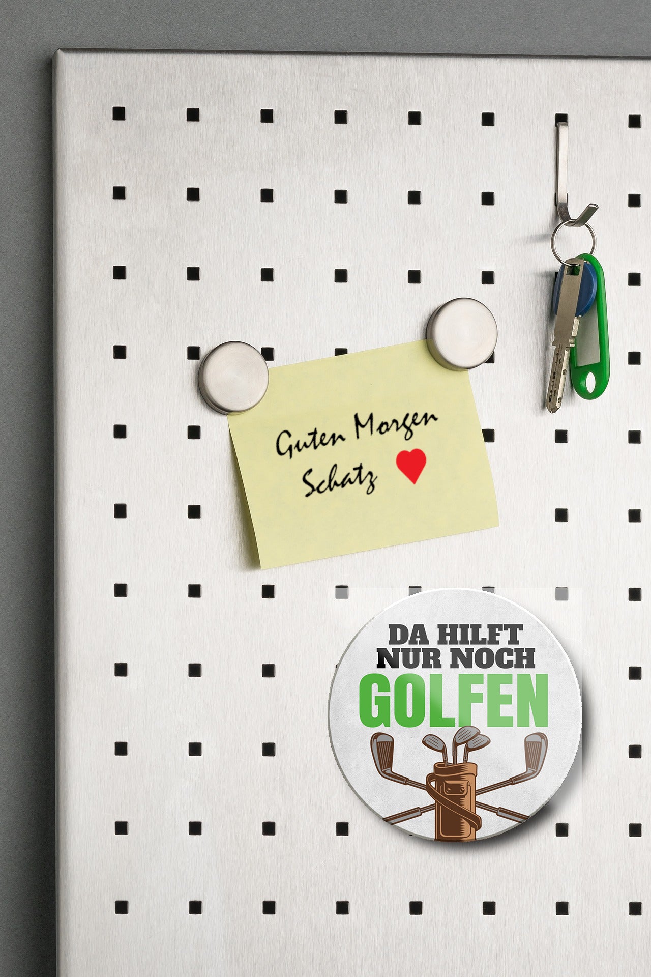 Magnet ''Da hilft nur noch Golfen'' 8x8x0,3cm