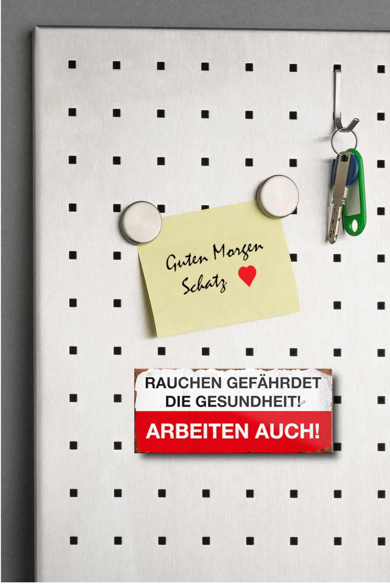 Magnet ''Rauchen gefährdet die Gesundheit, arbeiten auch'' 9,3x4cm