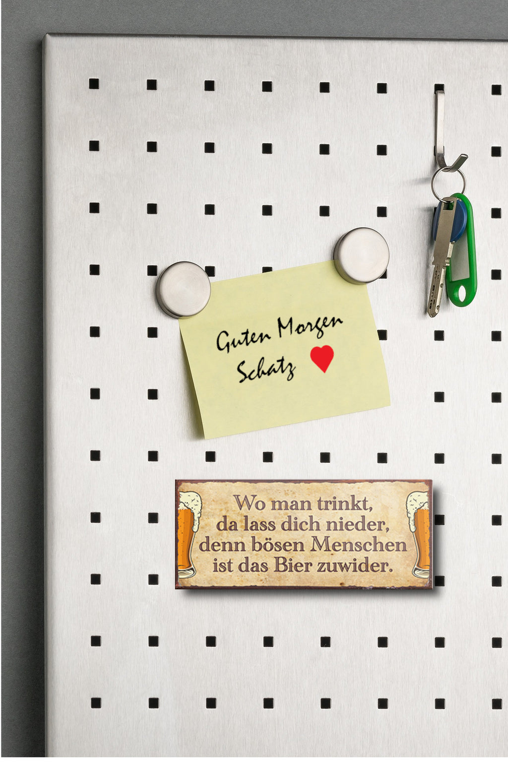 Magnet ''Wo man trinkt, da lass dich nieder Bier zuwider'' 9,3x4cm