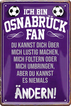4252024216721 Schilderstore24 Schilderstore24 Blechschilder sind perfekt als Geschenk zu Weihnachten, Geburtstage, Feiern, Partys, Grillabende, Namenstag, Feiertag, Mädelsabend, Hochzeit. Jederzeit stilvoll im Wohnzimmer, Partykeller, Garage, Praxis, Büro, Café, Hauseingang Fußball Mannschaft Verein Bolzen Ball sport liga kicken stadion freizeit	 ''Osnabrück Fan ´20''		20x30cm