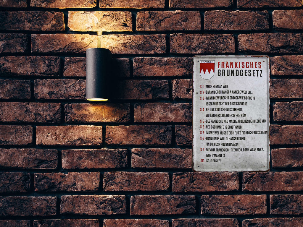 Blechschild ''Fränkisches Grundgesetz'' 20x30cm