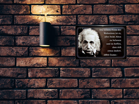 Tin sign "The purest form of madness (Einstein)" 20x30cm