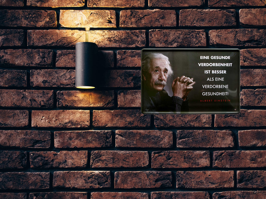 Blechschild ''Eine gesunde Verdorbenheit (Einstein)'' 20x30cm
