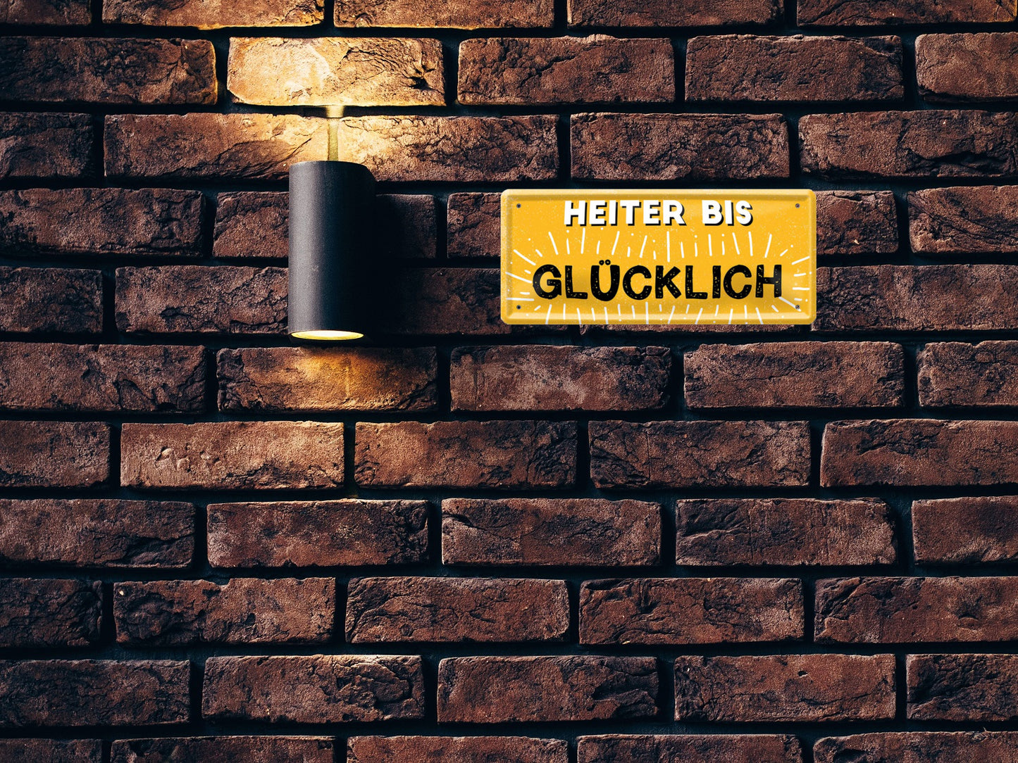 Blechschild ''Heiter bis Glücklich'' 28x12cm