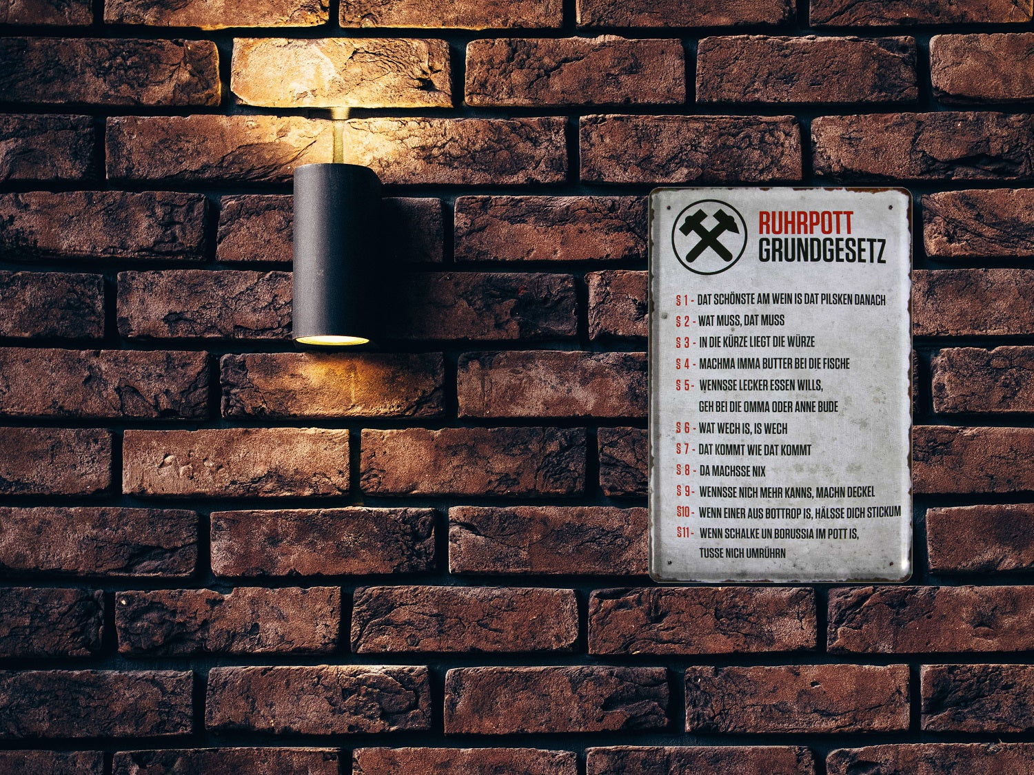 Blechschild ''Ruhrpott Grundgesetz'' 20x30cm