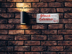 Blechschild ''Ein Wunsch ändert nichts, ein Entschluss ändert alles'' 28x12cm