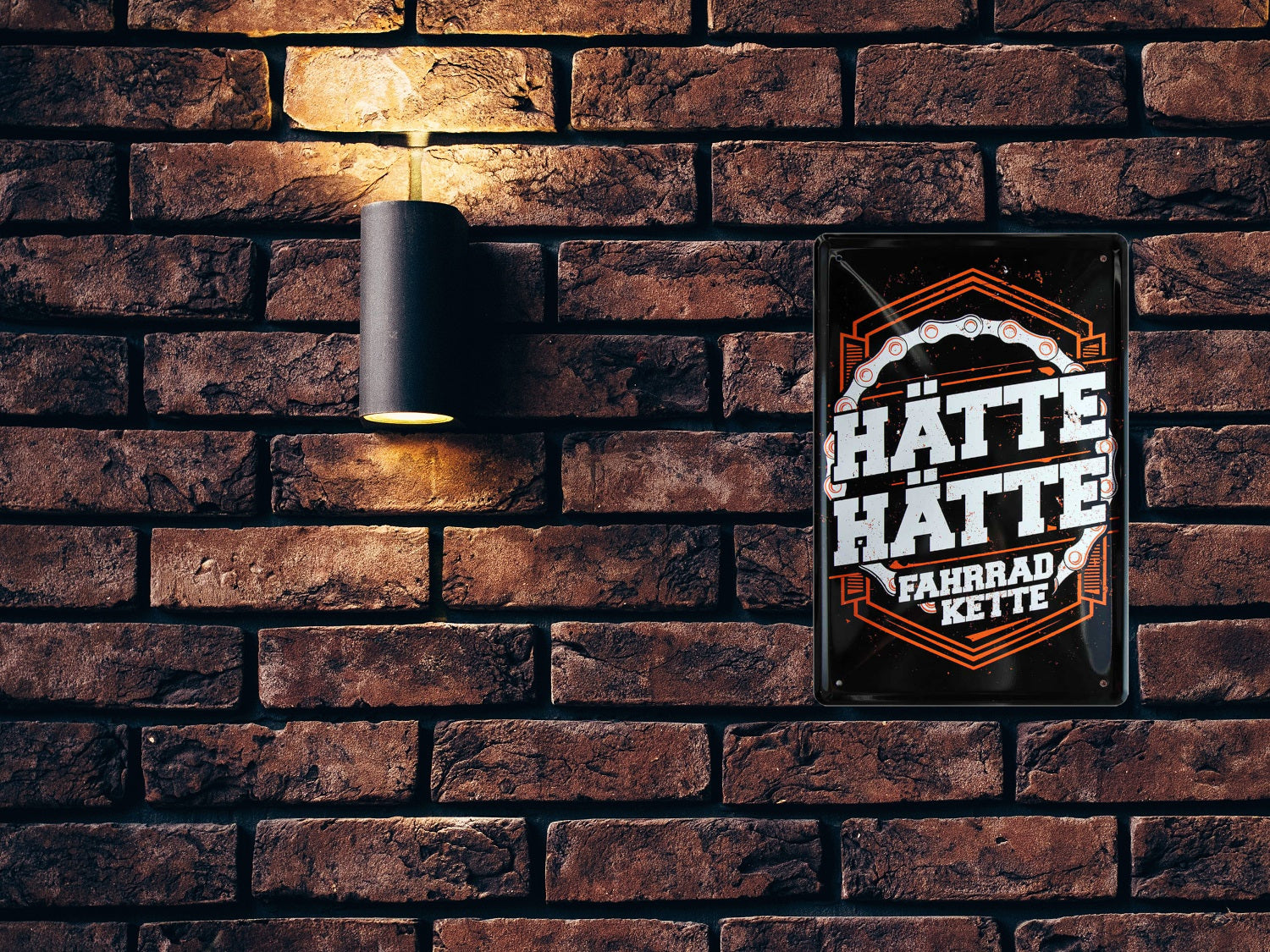 Blechschild ''Hätte hätte Fahrradkette'' 20x30cm