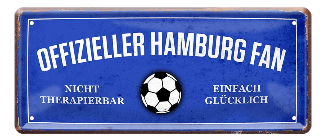 4252024227468	Schilderstore24 Blechschilder sind perfekt als Geschenk zu Weihnachten, Geburtstage, Feiern, Partys, Grillabende, Namenstag, Feiertag, Mädelsabend, Hochzeit. Jederzeit stilvoll im Wohnzimmer, Partykeller, Garage, Praxis, Büro, Café, Hauseingang Fußball Mannschaft Verein Bolzen Ball sport liga kicken stadion freizeit Schilderstore24 	 ''Offizieller Hamburger Fan''
