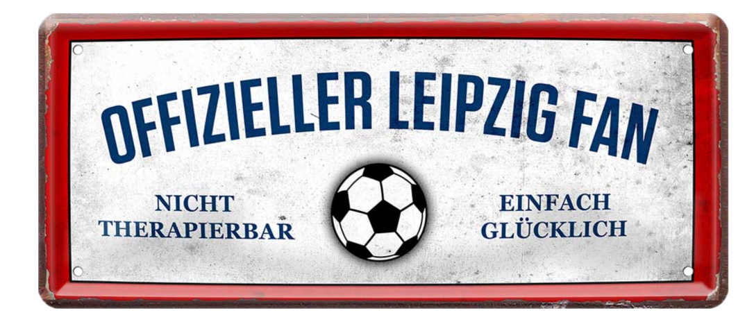 4252024227529	Schilderstore24 Blechschilder sind perfekt als Geschenk zu Weihnachten, Geburtstage, Feiern, Partys, Grillabende, Namenstag, Feiertag, Mädelsabend, Hochzeit. Jederzeit stilvoll im Wohnzimmer, Partykeller, Garage, Praxis, Büro, Café, Hauseingang Fußball Mannschaft Verein Bolzen Ball sport liga kicken stadion freizeit Schilderstore24 	 ''Offizieller Leipzig Fan''