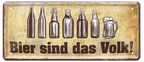 4252024222722 Schilderstore24 Schilderstore24 Blechschilder sind perfekt als Geschenk zu Weihnachten, Geburtstage, Feiern, Partys, Grillabende, Namenstag, Feiertag, Mädelsabend, Hochzeit. Jederzeit stilvoll im Wohnzimmer, Partykeller, Garage, Praxis, Büro, Café, Hauseingang Alkohol Kasten Bier Saufen Getränk Bier Alkohol schaumkrone promille hopfen	 ''Bier sind das Volk''		28x12cm