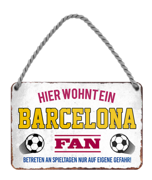 4252024203707	Schilderstore24 Blechschilder sind perfekt als Geschenk zu Weihnachten, Geburtstage, Feiern, Partys, Grillabende, Namenstag, Feiertag, Mädelsabend, Hochzeit. Jederzeit stilvoll im Wohnzimmer, Partykeller, Garage, Praxis, Büro, Café, Hauseingang Fußball Mannschaft Verein Bolzen Ball sport liga kicken stadion freizeit childerstore24 	 ''Barcelona Fan''