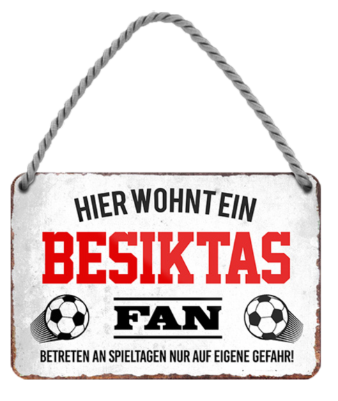 4252024203721	Schilderstore24 Blechschilder sind perfekt als Geschenk zu Weihnachten, Geburtstage, Feiern, Partys, Grillabende, Namenstag, Feiertag, Mädelsabend, Hochzeit. Jederzeit stilvoll im Wohnzimmer, Partykeller, Garage, Praxis, Büro, Café, Hauseingang Fußball Mannschaft Verein Bolzen Ball sport liga kicken stadion freizeit Schilderstore24 	 ''Besiktas Fan''