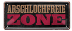 4252024225709 Schilderstore24 Schilderstore24 Blechschilder sind perfekt als Geschenk zu Weihnachten, Geburtstage, Feiern, Partys, Grillabende, Namenstag, Feiertag, Mädelsabend, Hochzeit. Jederzeit stilvoll im Wohnzimmer, Partykeller, Garage, Praxis, Büro, Café, Hauseingang Sarkasmus Ironie Funny Schwarzer Humor faul dumm fun rente lästern teufel	 ''Arschlochfreie Zone''		28x12cm