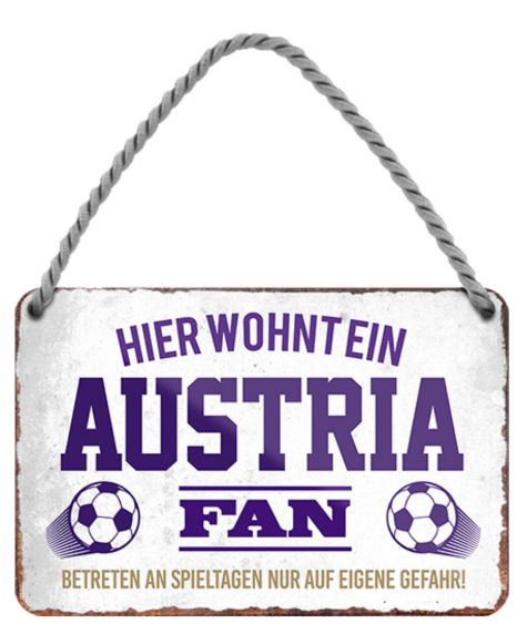 4252024203691	Schilderstore24 	 ''Austria Fan'' Schilderstore24 Blechschilder sind perfekt als Geschenk zu Weihnachten, Geburtstage, Feiern, Partys, Grillabende, Namenstag, Feiertag, Mädelsabend, Hochzeit. Jederzeit stilvoll im Wohnzimmer, Partykeller, Garage, Praxis, Büro, Café, Hauseingang Fußball Mannschaft Verein Bolzen Ball sport liga kicken stadion freizeit