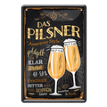 4252024214307	Schilderstore24 	 ''Das Pilsner American Style'' Schilderstore24 Blechschilder sind perfekt als Geschenk zu Weihnachten, Geburtstage, Feiern, Partys, Grillabende, Namenstag, Feiertag, Mädelsabend, Hochzeit. Jederzeit stilvoll im Wohnzimmer, Partykeller, Garage, Praxis, Büro, Café, Hauseingang Alkohol Kasten Bier Saufen Getränk Bier Alkohol schaumkrone promille hopfen