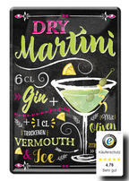 Blechschilder ''Cocktailrezepte 2 von 5'' Dry Martini, Empress, Gimlet, Gin, Kamikaze, uvm 20x30cm