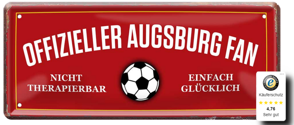 Blechschilder ''Fußball 4 von 5'' Dortmund Freiburg Köln Mönchengladbach Pauli uvm 28x12cm