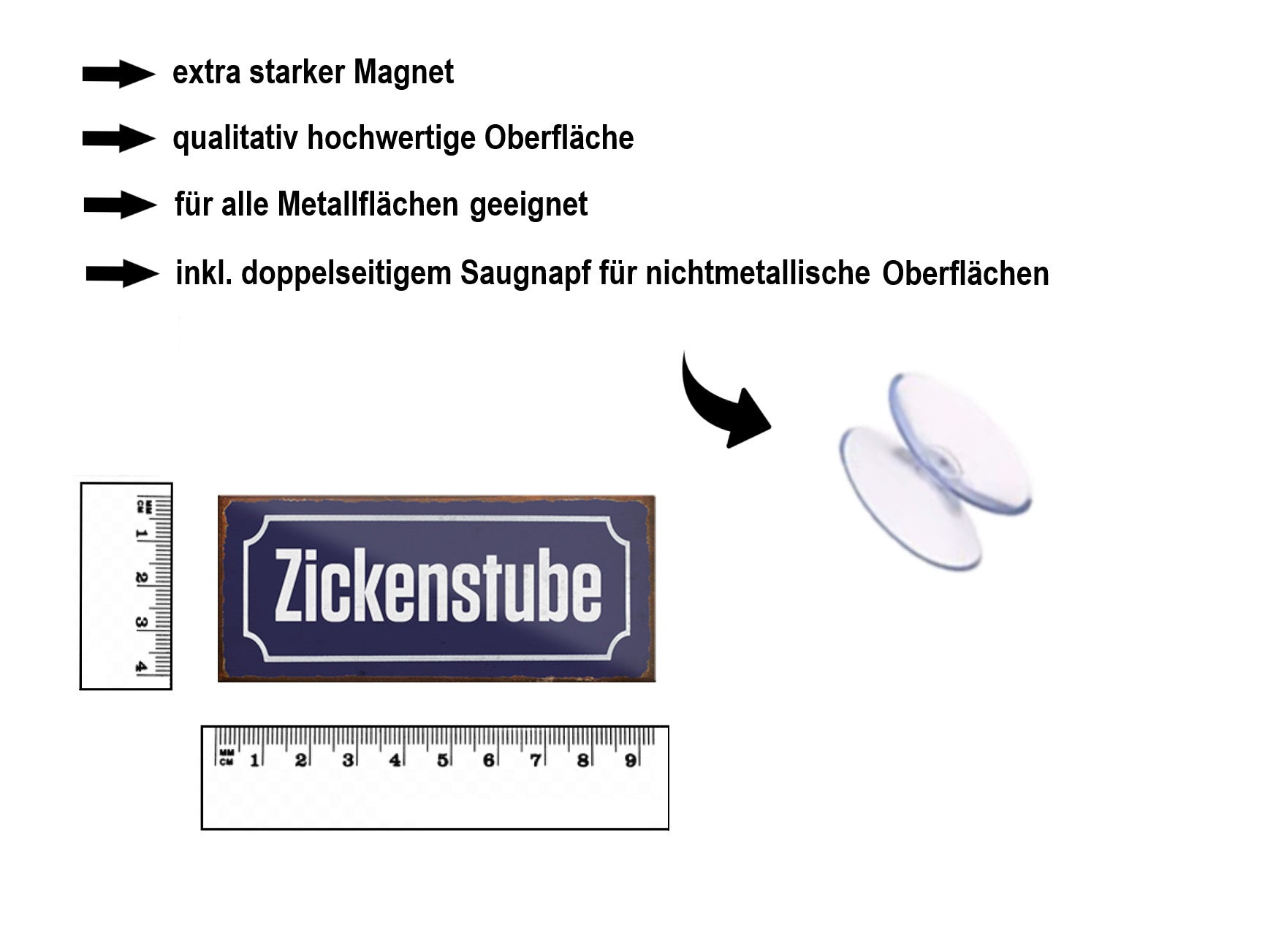Magnet ''Zickenstube'' 9,3x4cm