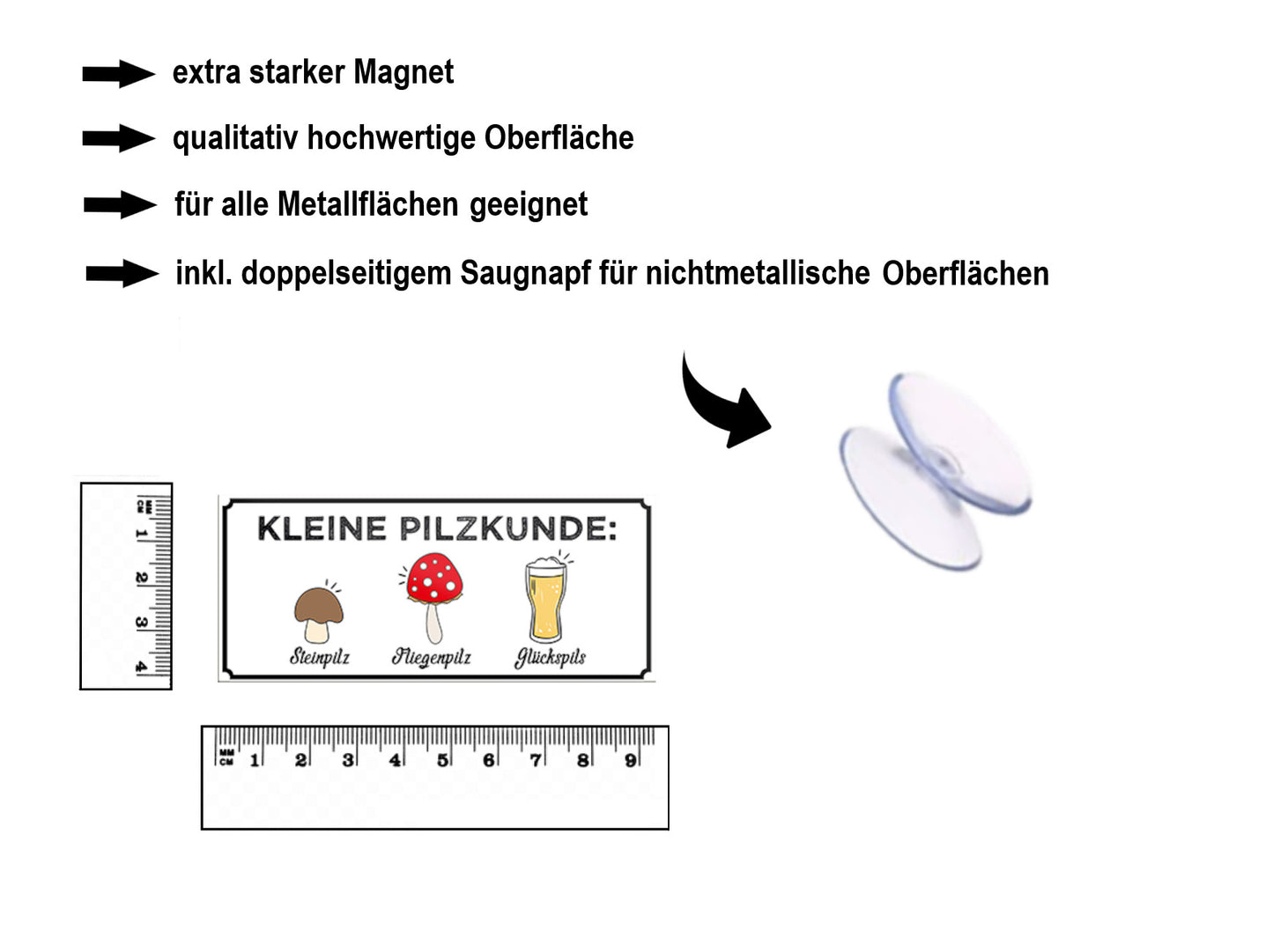 Magnet ''Kleine Pilzkunde'' 9,3x4cm