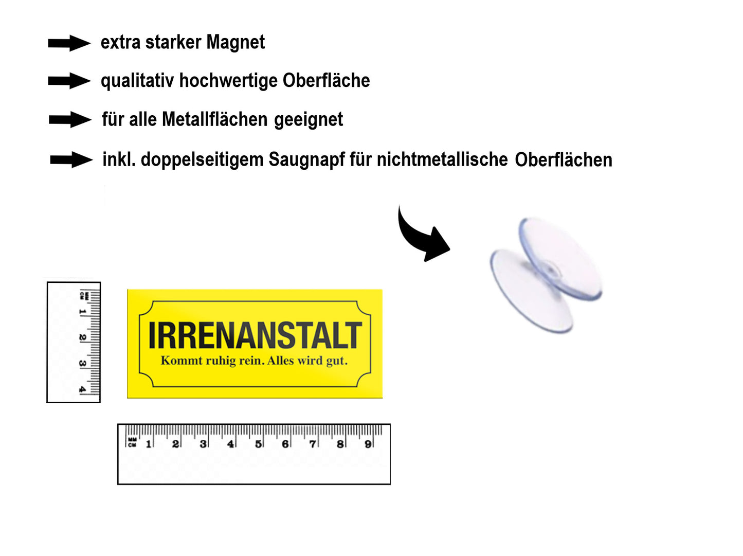 Magnet ''Irrenanstalt'' 9,3x4cm