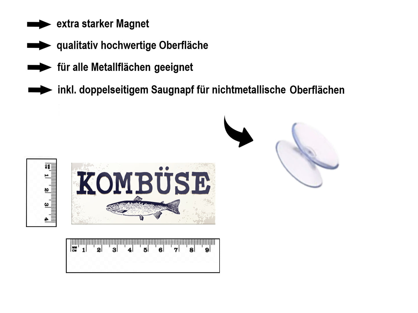 Magnet ''Kombüse (grau)'' 9,3x4cm