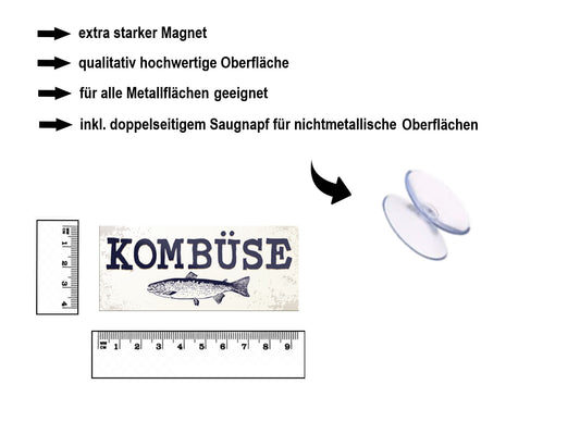 Magnet ''Kombüse (grau)'' 9,3x4cm